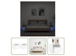 The Living Store Comodini Con Luci Led 2 Pz. Bianco 40X39X37 Cm