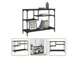 The Living Store Tavolo Consolle Con Ripiani Nero 100X35X75 Cm