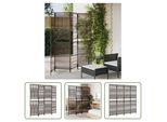The Living Store Paravent 4-Tlg. Braun Poly Rattan