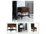 The Living Store Panca Per Scarpe In Rovere Fumé 42X42X45 Cm Materiale In Legno
