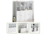 The Living Store Libreria Con Ante Bianco 136X37X142 Cm Materiale A Base Di Legno