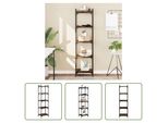 The Living Store Libreria 5 Ripiani Rovere Fumé 40X30X154 Cm Materiale Legno