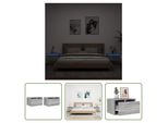 The Living Store Comodini A Parete Con Luci Led 2 Pz. Grigio Sonoma