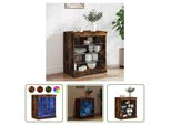 The Living Store Credenza Con Luci Led Rovere Fumé 60,5X37X67 Cm