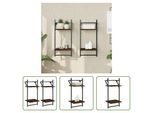 The Living Store Mensole Da Parete Con 2 Ripiani E Barre 2 Pz. Aspetto Rovere Marrone