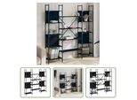 The Living Store Libreria Nera 155,5X24X166,5 Cm Materiale A Base Di Legno