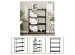 The Living Store Libreria 4 Ripiani Nero 80X30X120 Cm Materiale A Base Di Legno