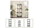 The Living Store Libreria 4 Ripiani Nero 40X30X120 Cm Materiale A Base Di Legno