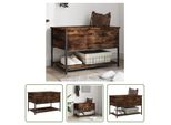 The Living Store Panca Con Contenitore In Rovere Fumé 70X42,5X47 Cm Materiale In Legno