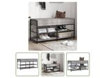 The Living Store Panca Per Scarpe Grey Sonoma 100X42,5X50 Cm Materiale A Base Di Legno