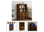 Credenza The Living Store Con Luci Led Rovere Fumé 60,5X37X100 Cm