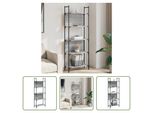 The Living Store Libreria 5 Ripiani Grigio Sonoma 60,5X24X166,5 Cm Materiale A Base Di Legno