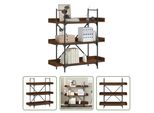 The Living Store Libreria A 3 Ripiani Effetto Rovere Marrone 100X33X108,5 Cm