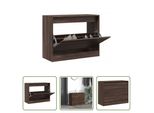 The Living Store Scarpiera Look Rovere Marrone 80X34X63 Cm Materiale Legno