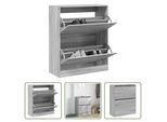The Living Store Scarpiera Grey Sonoma 80X34X96,5 Cm Materiale Legno