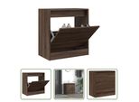 The Living Store Scarpiera Look Rovere Marrone 60X34X63,5 Cm Materiale In Legno