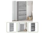 The Living Store Scarpiera A 4 Ante Grigio Sonoma 80X21X163,5 Cm