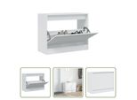 The Living Store Scarpiera Bianca 80X34X63 Cm Materiale Legno