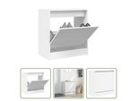 The Living Store Scarpiera Bianca 60X34X63,5 Cm Materiale A Base Di Legno