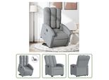 The Living Store Poltrona Relax Con Supporto Elettrico In Tessuto Grigio Chiaro