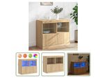 The Living Store Credenza Con Luci Led Rovere Sonoma 81X37X67 Cm