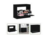The Living Store Scarpiera Nera 80X42X69 Cm Materiale Legno