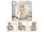 The Living Store Poltrona Massaggiante Stand-Up Ausilio Elettrico Crema Tessuto Microfibra
