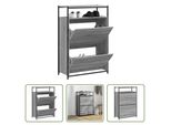 The Living Store Scarpiera Grey Sonoma 75X34X112 Cm Materiale Legno