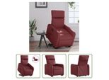 The Living Store Poltrona Relax Con Supporto Elettrico In Ecopelle Rosso Vino