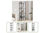 The Living Store Libreria 4 Ripiani Grey Sonoma 35X30X138,5 Cm Materiale A Base Di Legno
