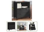 The Living Store Libreria Viken Black 80X40X90 Cm Materiale A Base Di Legno