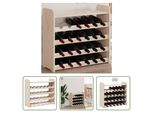 The Living Store Portabottiglie Con Ripiano Superiore 67,5X25X60 Cm In Legno Di Pino Massiccio