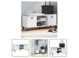 The Living Store Panca Per Scarpe Viken Bianco 106X35X45 Cm Materiale A Base Di Legno