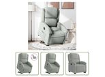 The Living Store Poltrona Relax Con Supporto Elettrico In Velluto Grigio Chiaro