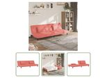 The Living Store Divano Letto A 2 Posti Con 2 Cuscini In Velluto Rosa