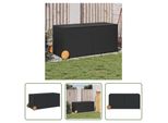 The Living Store Cassapanca Da Giardino Con Rotelle Nera 283L Poly Rattan