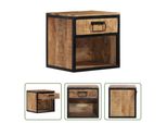 The Living Store Comodino 40X35X40 Cm In Legno Massiccio Di Mango