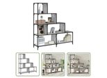 The Living Store Libreria 4 Ripiani Grigio Sonoma 139X33,5X149 Cm Materiale A Base Di Legno