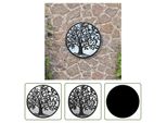 The Living Store Specchio Da Giardino Nero 40X2,5 Cm In Ferro Rotondo