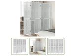 The Living Store Divisorio 6 Pezzi In Legno Massiccio Bianco Paulownia