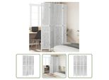 The Living Store Divisorio 4 Pezzi In Legno Massiccio Bianco Paulownia