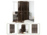 The Living Store Divisorio Per Ambienti 4 Pezzi In Legno Massiccio Di Paulownia Marrone Scuro