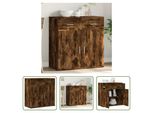 The Living Store Credenza Rovere Fumé 79X38X80 Cm Materiale Legno
