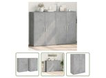 The Living Store Credenze 2 Pz. Grigio Cemento 60X31X84 Cm Materiale A Base Di Legno