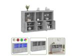 The Living Store Credenza Con Luci Led Grigio Cemento 162X37X100 Cm