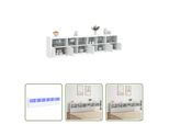 The Living Store Credenza Con Luci Led Bianca 283X37X67 Cm