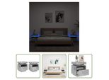 The Living Store Comodini Con Luci Led 2 Pz. Grigio Cemento 40X39X48,5 Cm