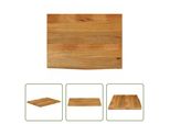 The Living Store Piano Del Tavolo Con Bordo Ad Albero 80X60X2,5 Cm In Legno Massiccio Di Mango