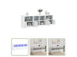 The Living Store Credenza Con Luci Led Bianca 202X37X67 Cm