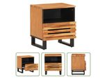 The Living Store Comodino 40X34X46 Cm In Legno Massiccio Di Acacia